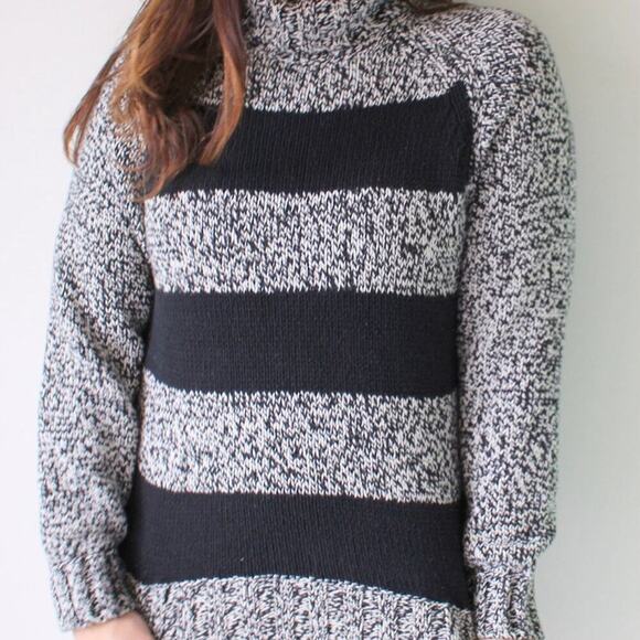 Liz Claiborne women’s M cotton acrylic blend chunky knit stripe sweater - Picture 7 of 7